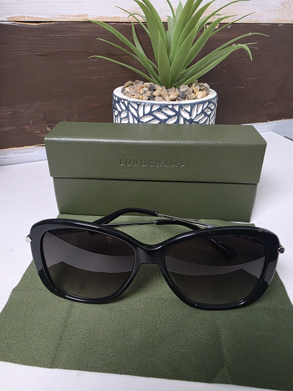Longchamp Women's Black Oversized Sunglasses All Inclusive - Picture 8 of 8